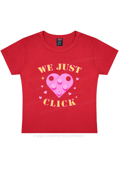 We Just Click Y2K Valentine's Day Baby Tee Cherrykitten