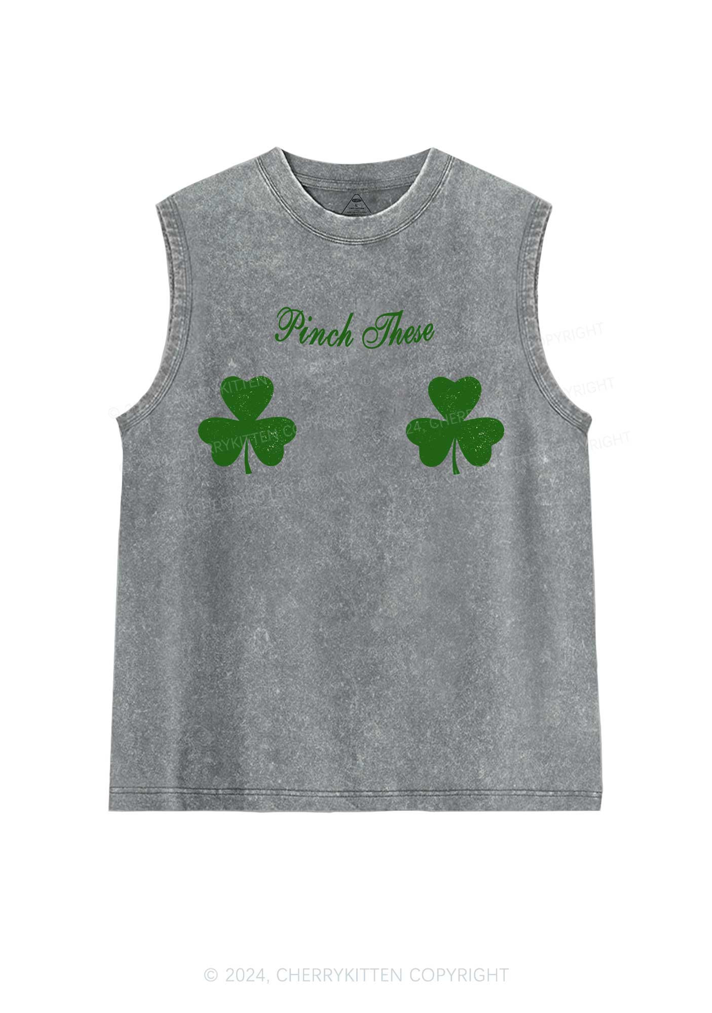 Pinch These St Patricks Y2K Washed Tank Cherrykitten