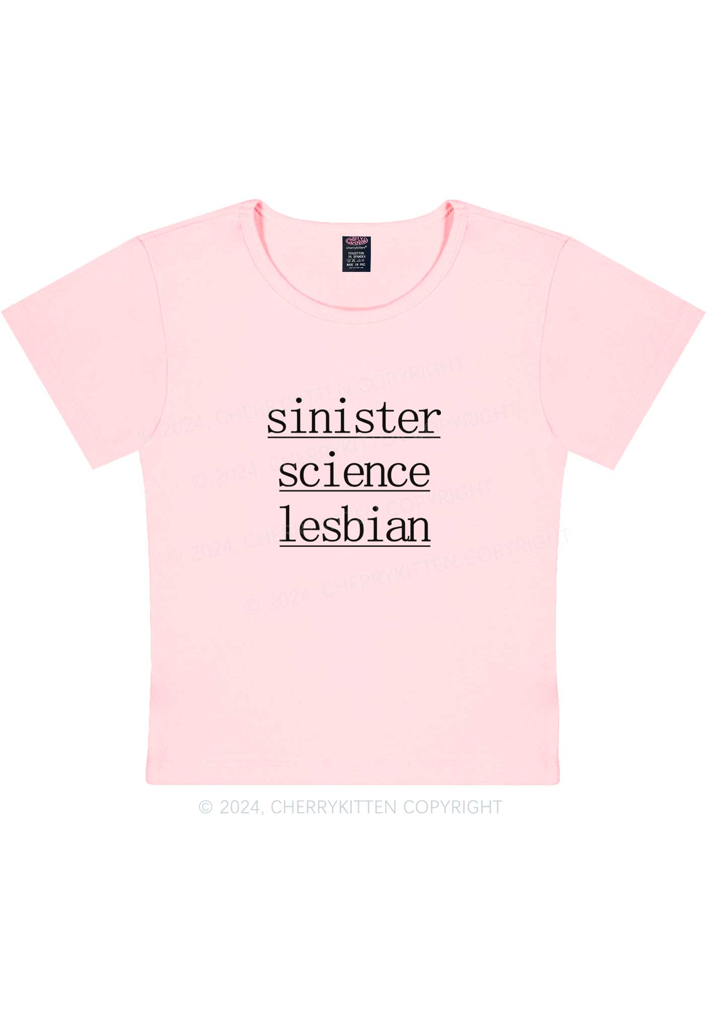 Sinister Science Lesbian Y2K Baby Tee Cherrykitten