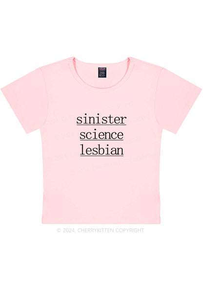 Sinister Science Lesbian Y2K Baby Tee Cherrykitten