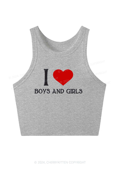 I Love Boys and Girls Y2K Crop Tank Top Cherrykitten