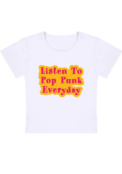 Curvy Listen To Pop Punk Everyday Baby Tee