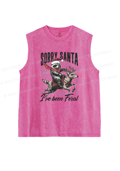 Christmas Sorry Santa Y2K Washed Tank Cherrykitten