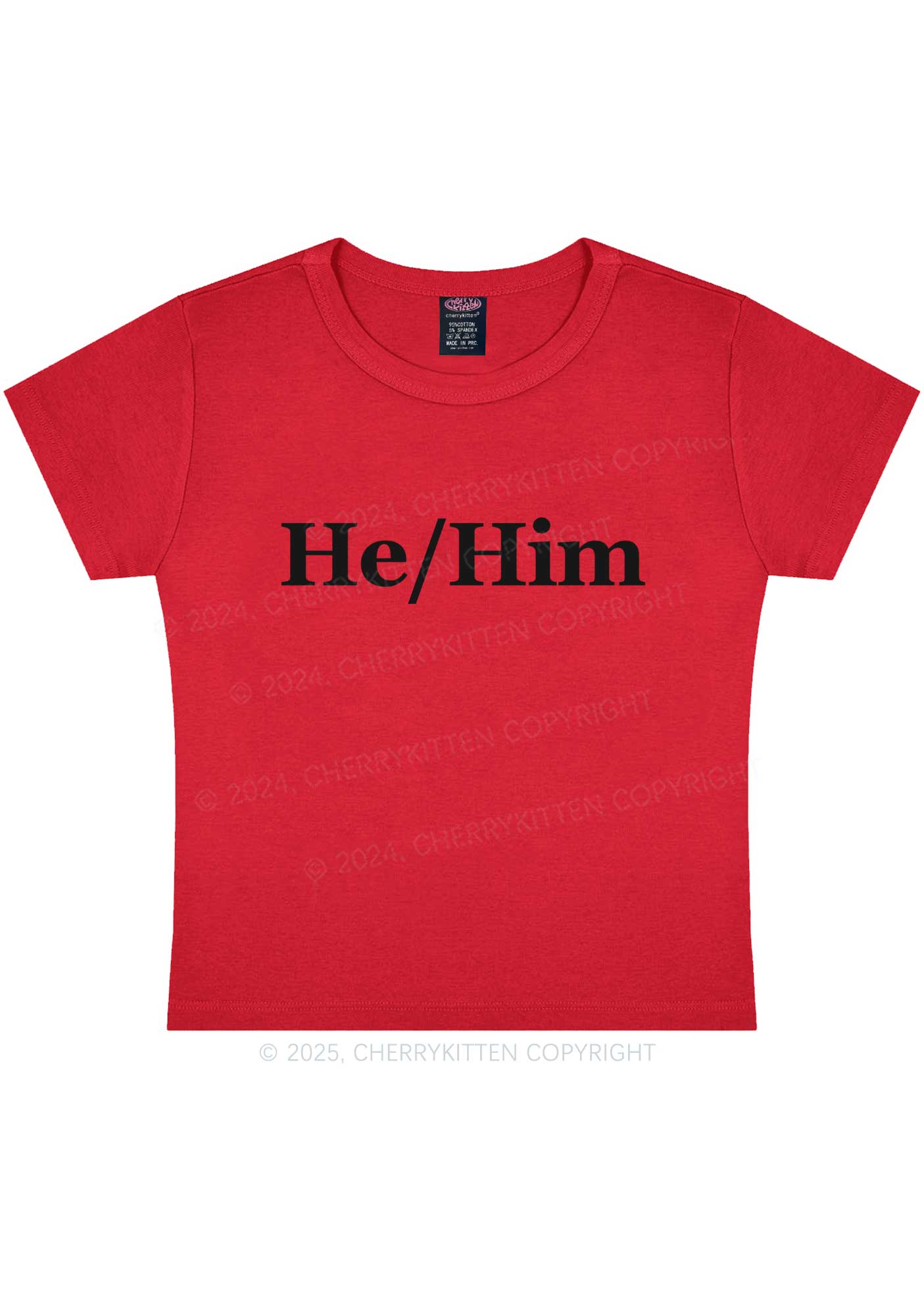 He Or Him Y2K Baby Tee Cherrykitten