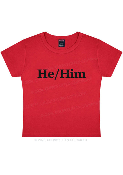 He Or Him Y2K Baby Tee Cherrykitten