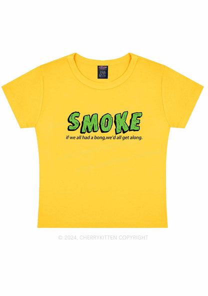 Smoke Get Along Y2K Baby Tee Cherrykitten