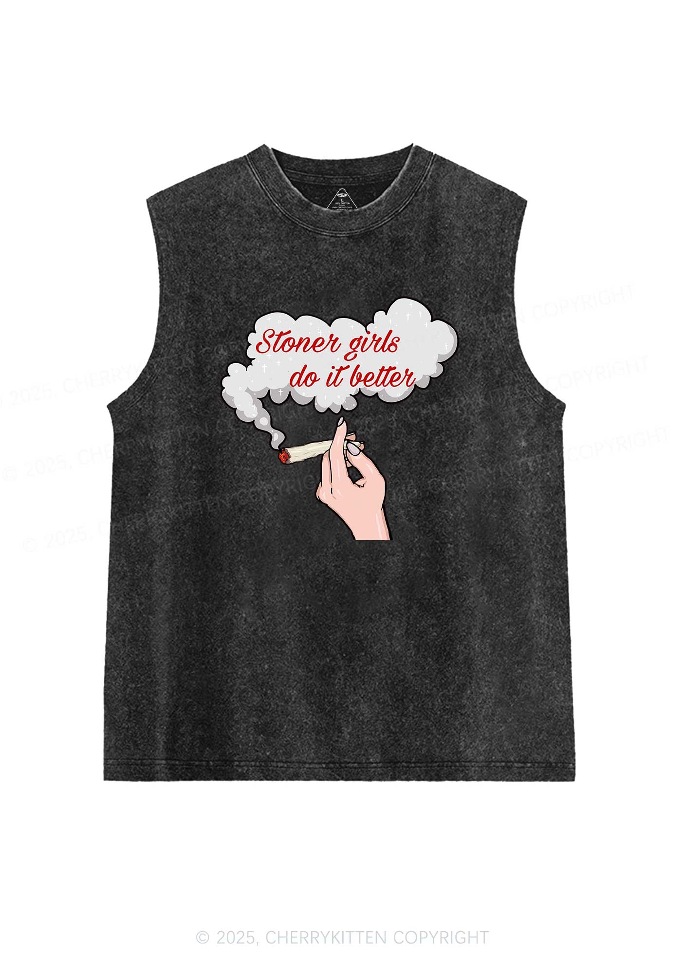 Stoner Girls Do It Better Y2K Washed Tank Cherrykitten