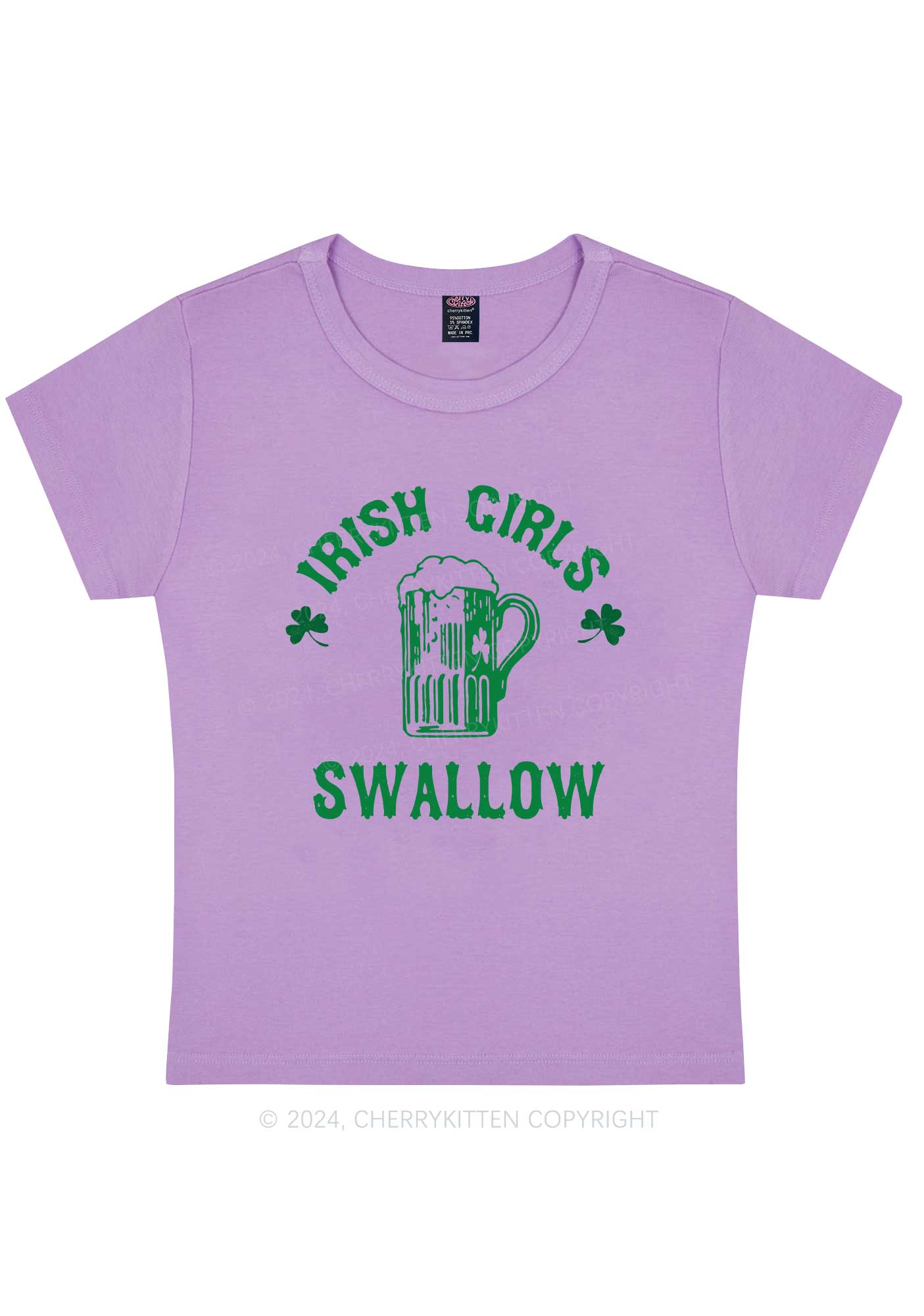 Irish Girls Swallow St Patricks Y2K Baby Tee Cherrykitten