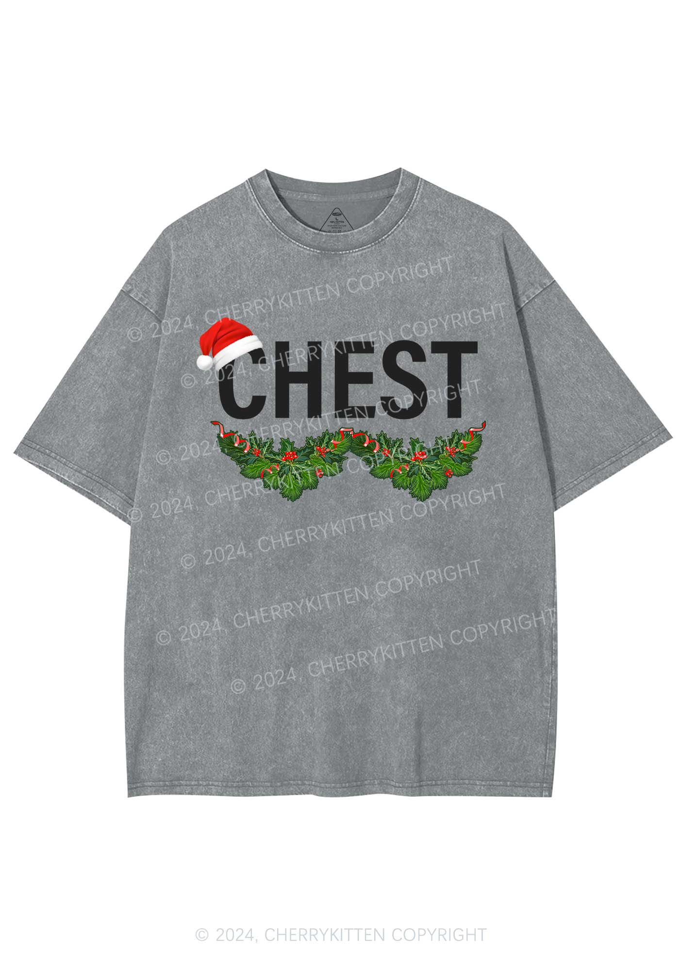 Christmas Chest Y2K Washed Tee Cherrykitten