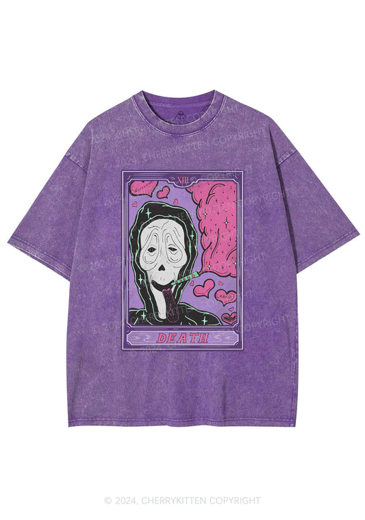 Halloween Death Smoking Y2K Washed Tee Cherrykitten