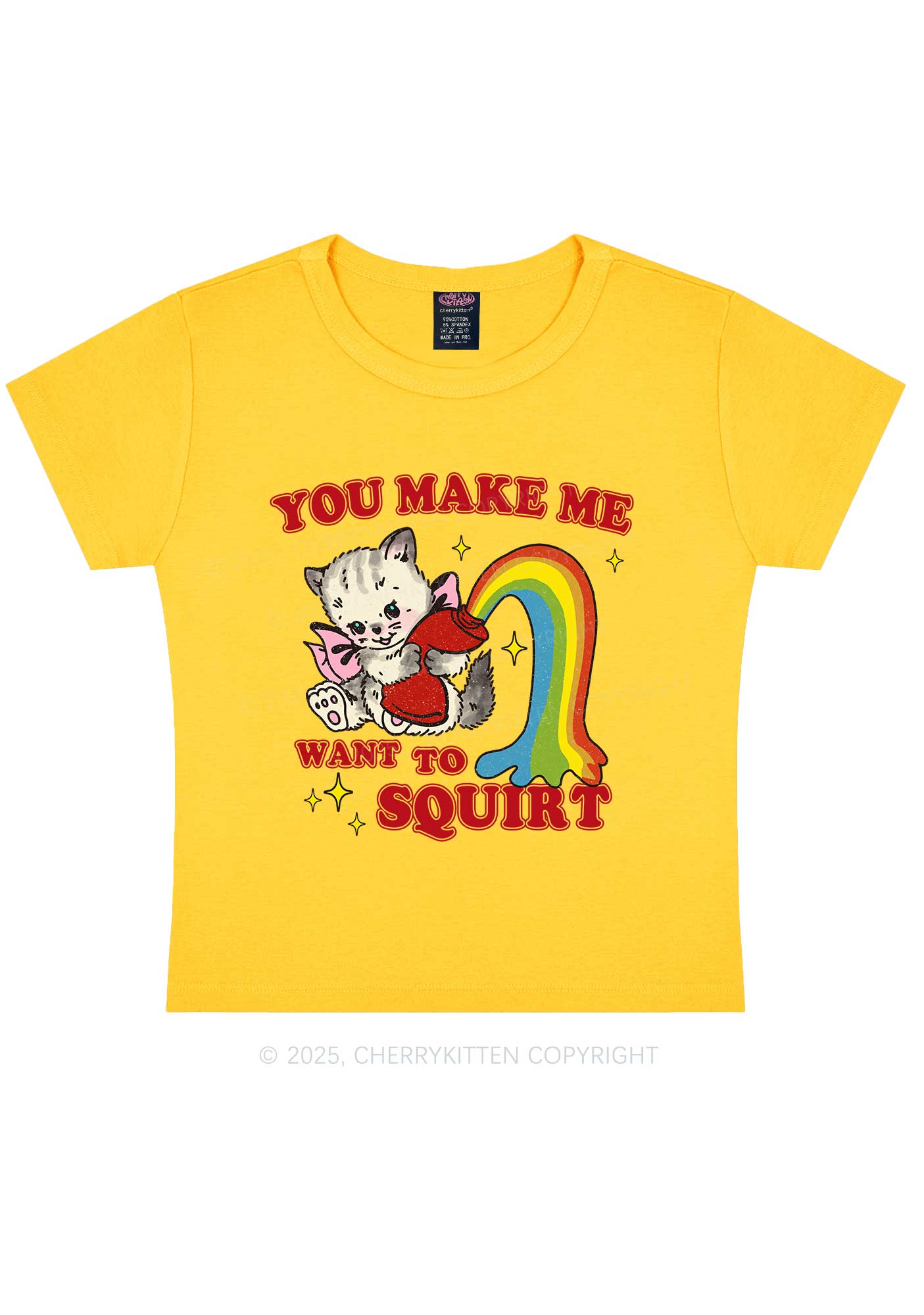 You Make Me Squirt Y2K Baby Tee Cherrykitten