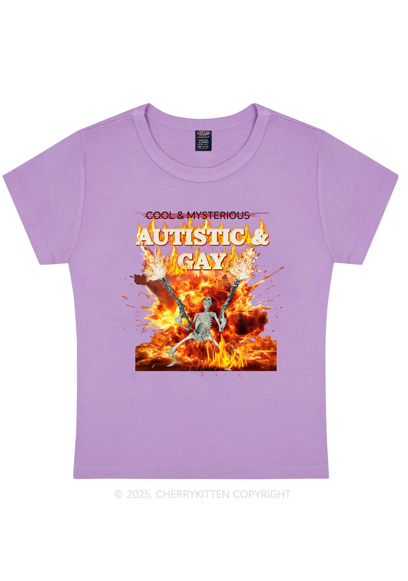 Autistic Gay Skeleton Y2K Baby Tee Cherrykitten