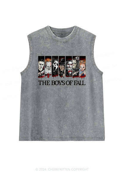 Halloween Fall Boys Y2K Washed Tank Cherrykitten