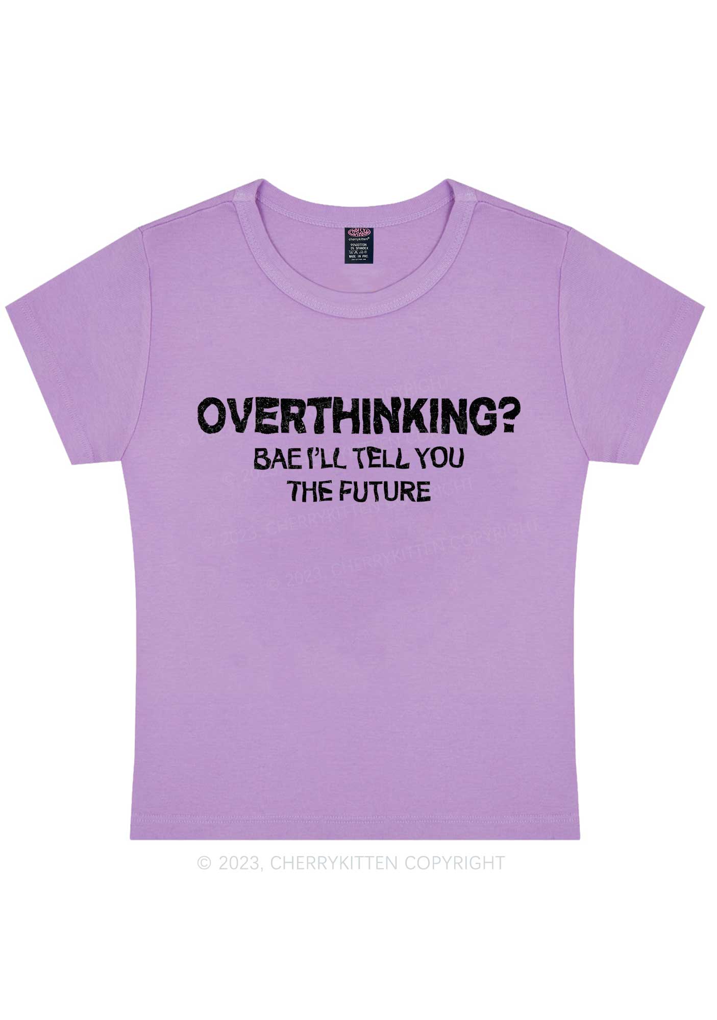 Curvy Overthinking Future Y2K Baby Tee Cherrykitten