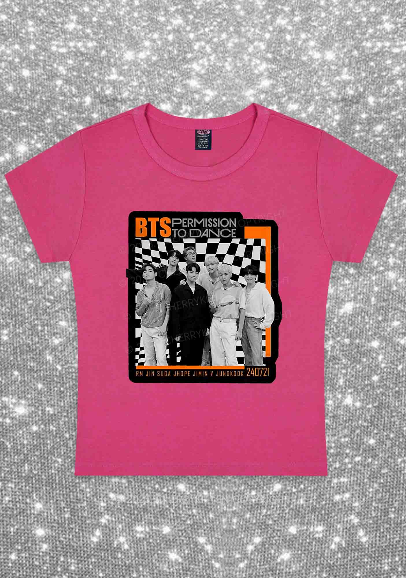 Permission To Dance Bangtan Kpop Y2K Baby Tee Cherrykitten