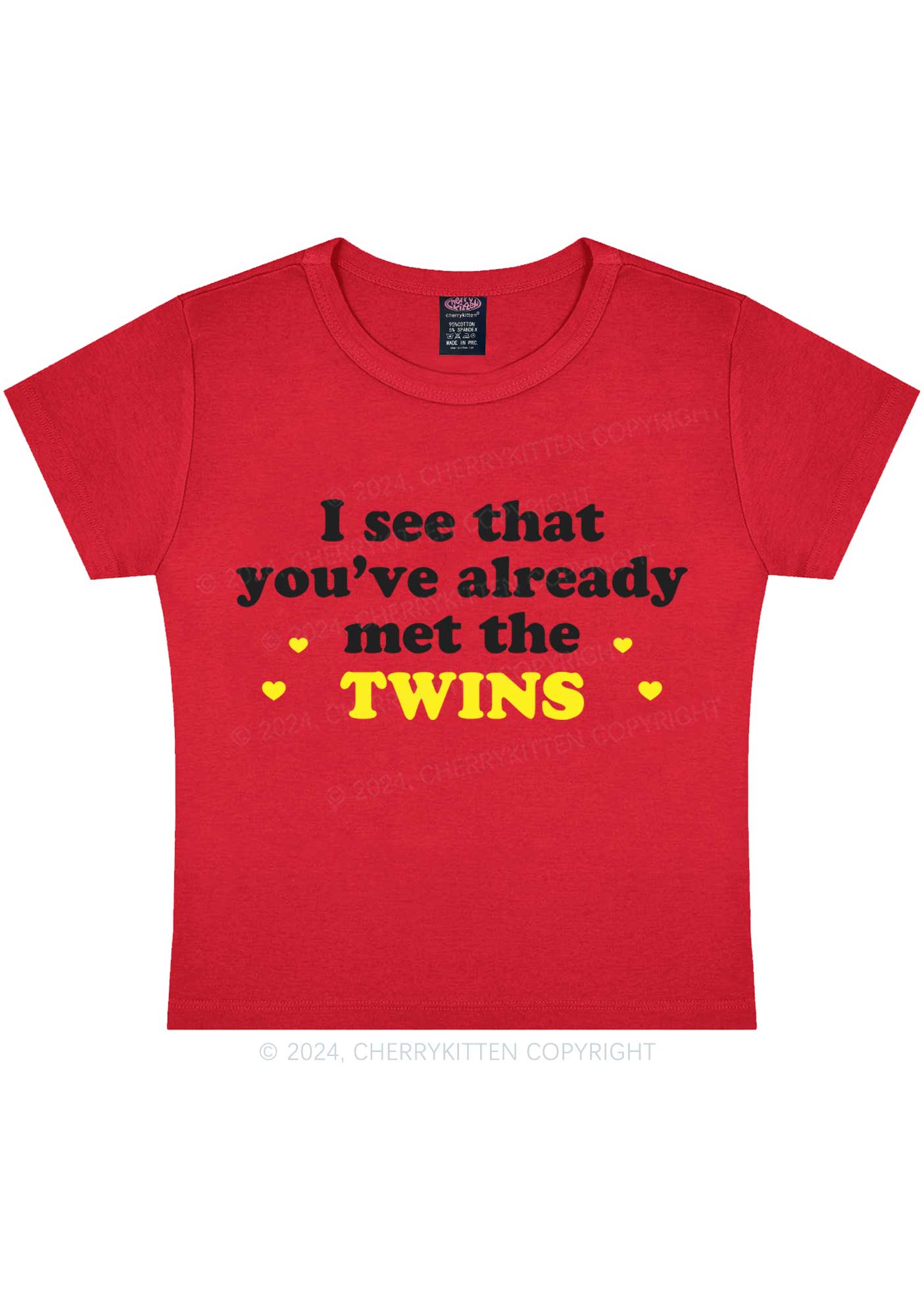 You've Already Met The Twins Y2K Baby Tee Cherrykitten