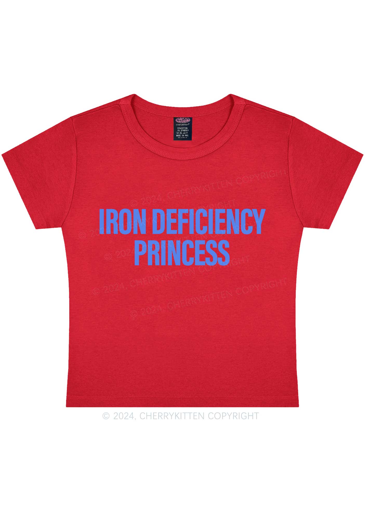 Iron Deficiency Princess Y2K Baby Tee Cherrykitten