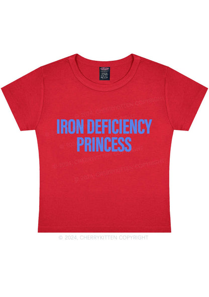 Iron Deficiency Princess Y2K Baby Tee Cherrykitten