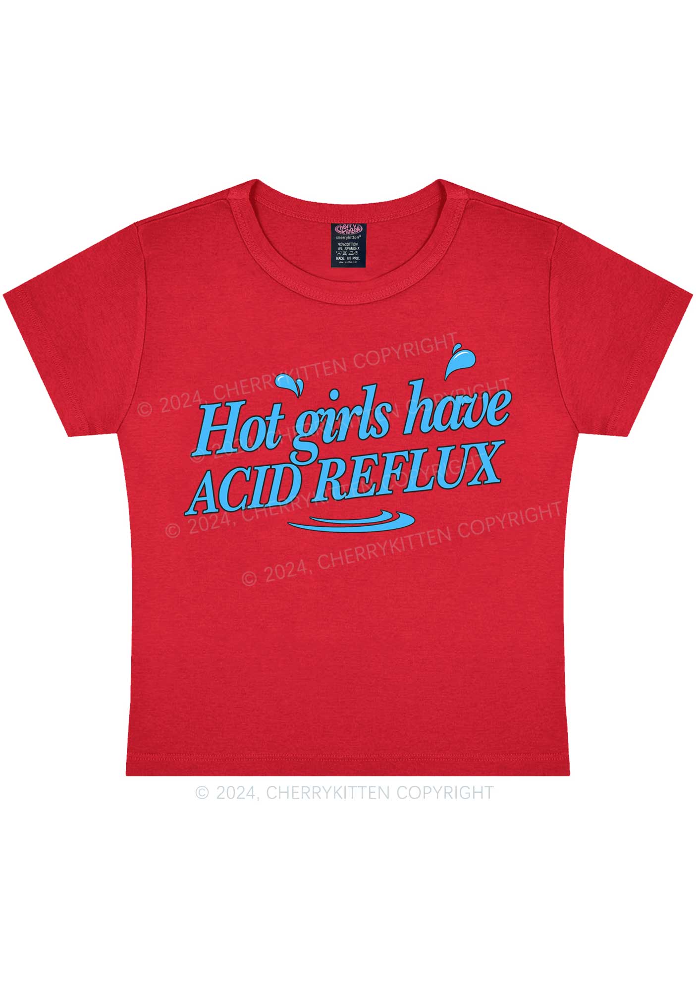 Hot Girls Have Acid Reflux Y2K Baby Tee Cherrykitten