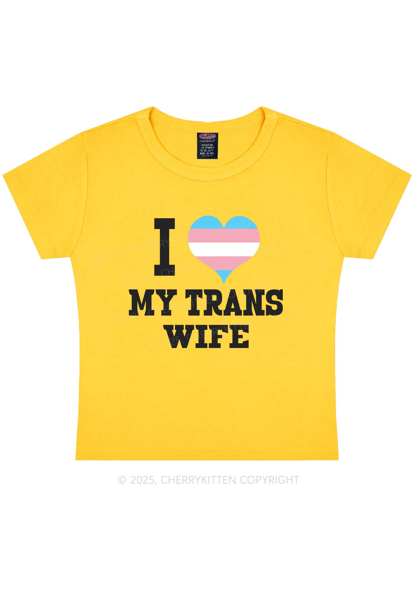 I Love My Trans Wife Y2K Baby Tee Cherrykitten