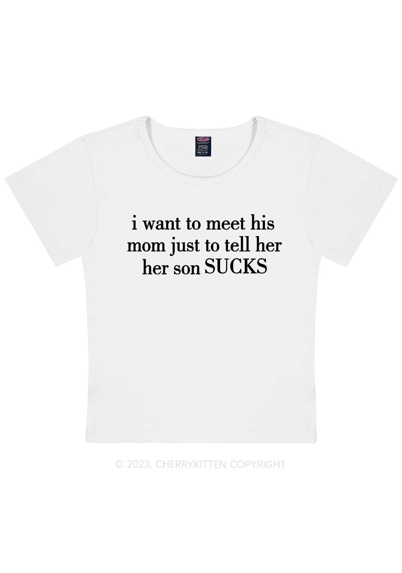 Curvy Her Son Sucks Y2K Baby Tee Cherrykitten