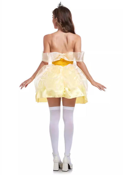 Halloween Yellow Princess Dress Y2K Cosplay Costume