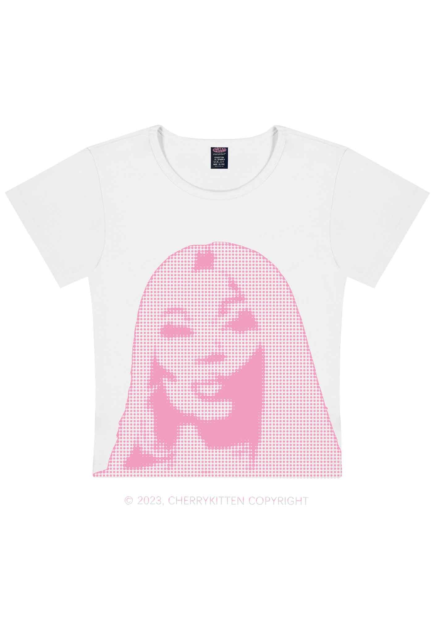 NM Pixel Portrait Y2K Baby Tee Cherrykitten