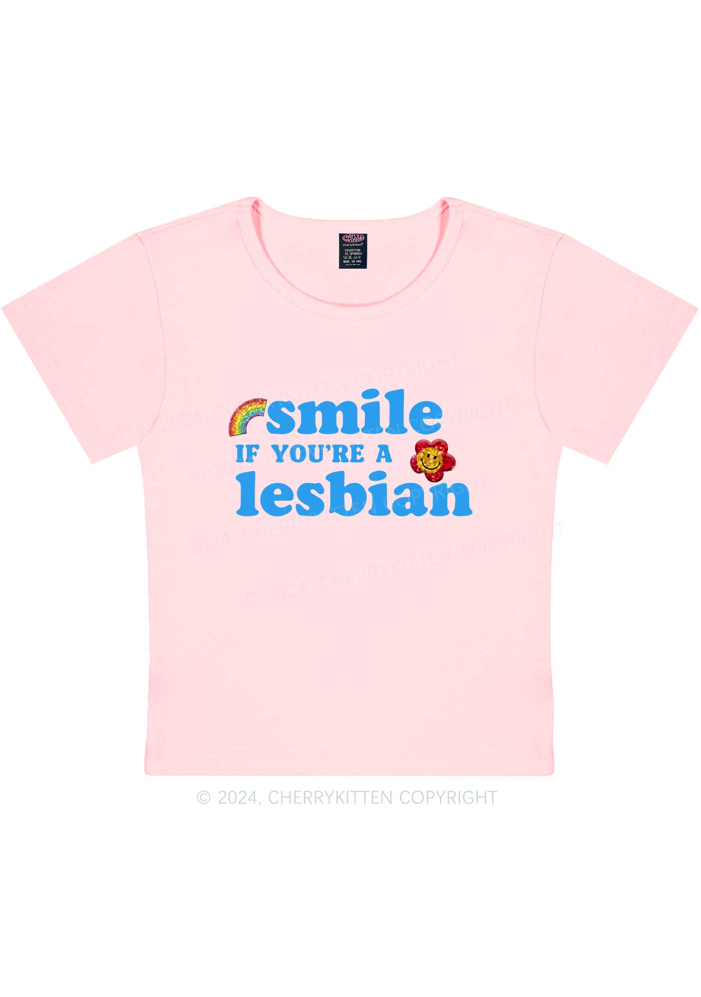 Lesbian Smile Y2K Baby Tee Cherrykitten