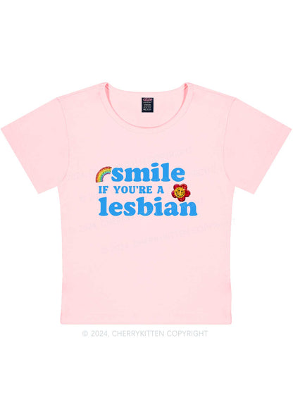 Lesbian Smile Y2K Baby Tee Cherrykitten