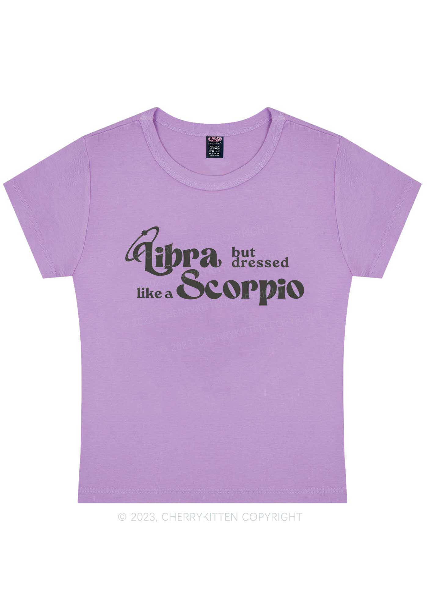 Curvy Libra Dressed Like Scorpio Y2K Baby Tee Cherrykitten