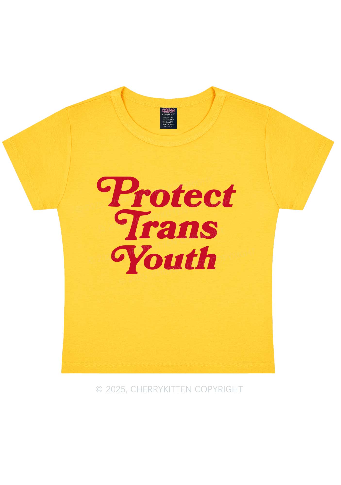 Protect Trans Youth Y2K Baby Tee Cherrykitten