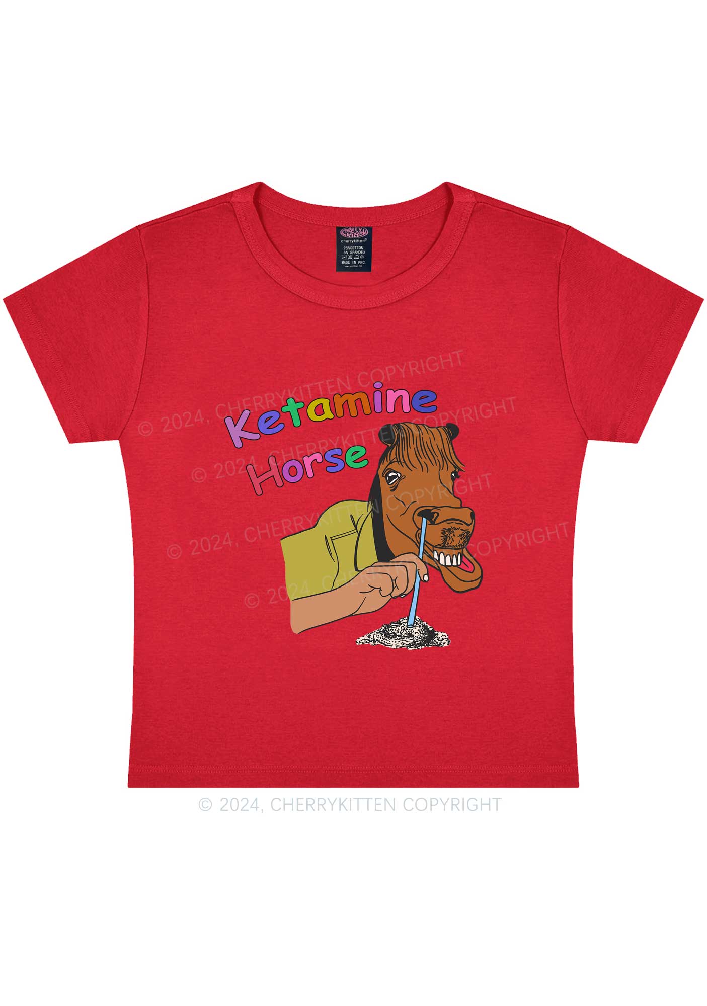 K Horse Y2K Baby Tee Cherrykitten