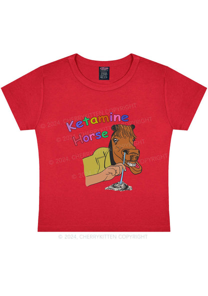 K Horse Y2K Baby Tee Cherrykitten