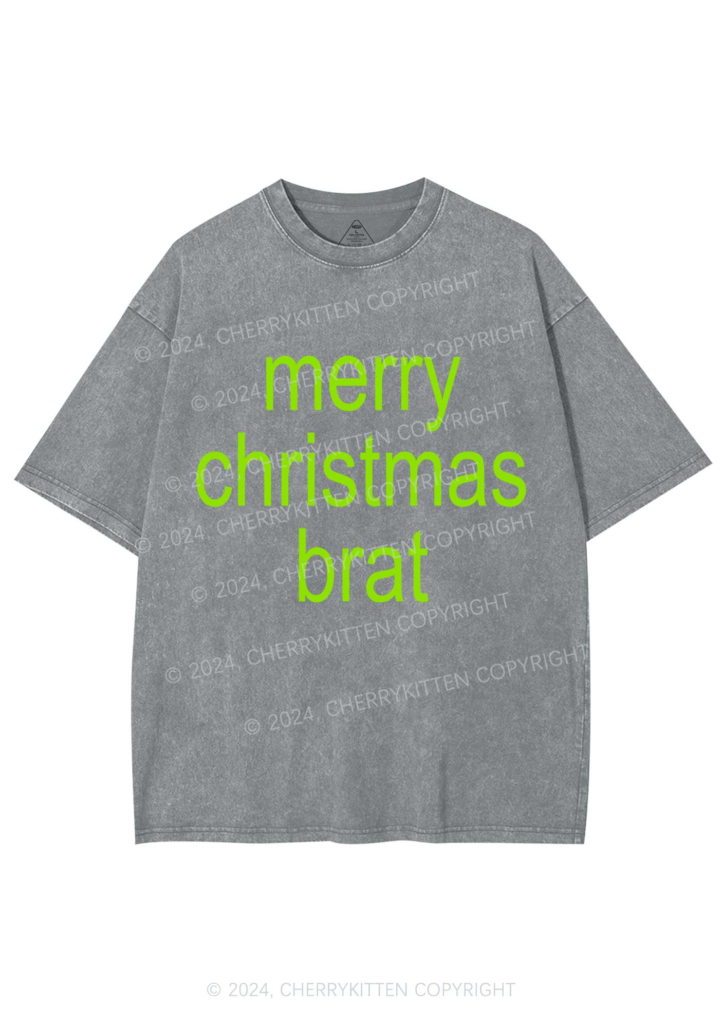 Merry Christmas Brat Y2K Washed Tee Cherrykitten