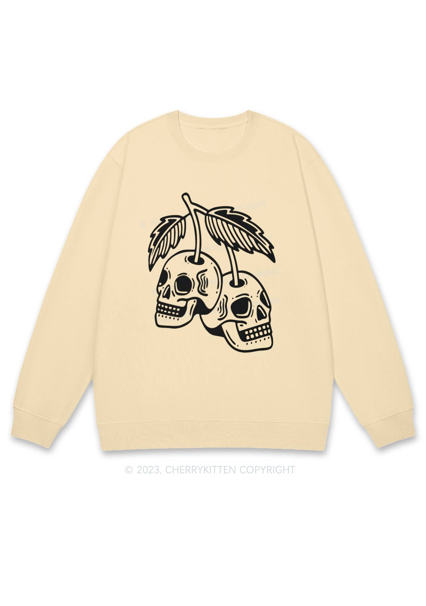 Cherry Skulls Halloween Y2K Sweatshirt Cherrykitten