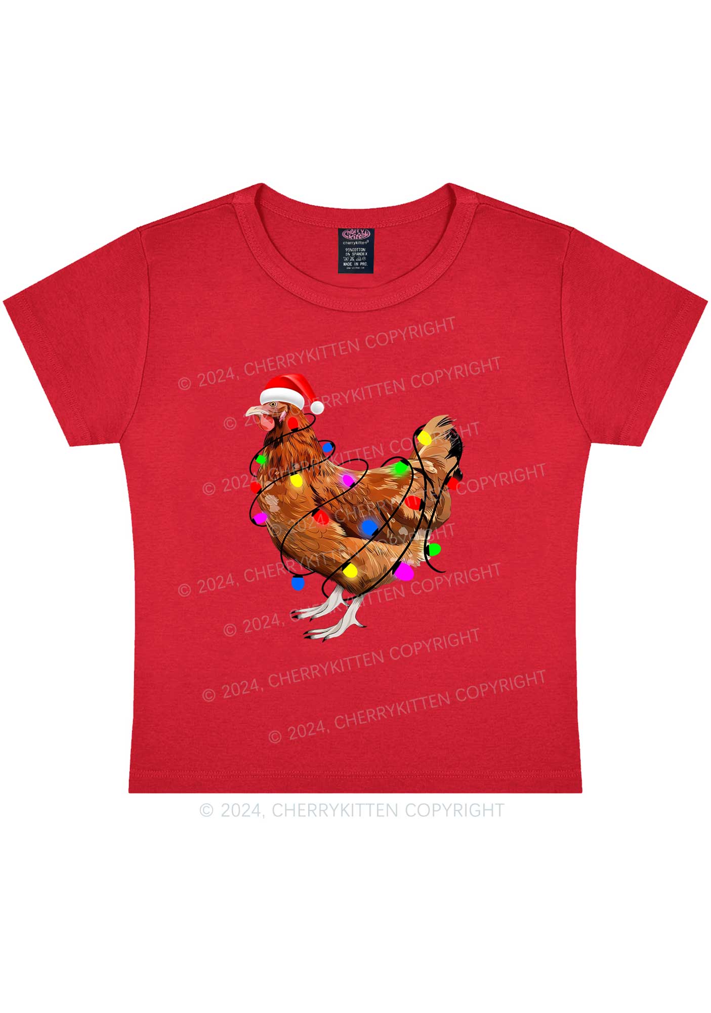 Christmas Hen Y2K Baby Tee Cherrykitten