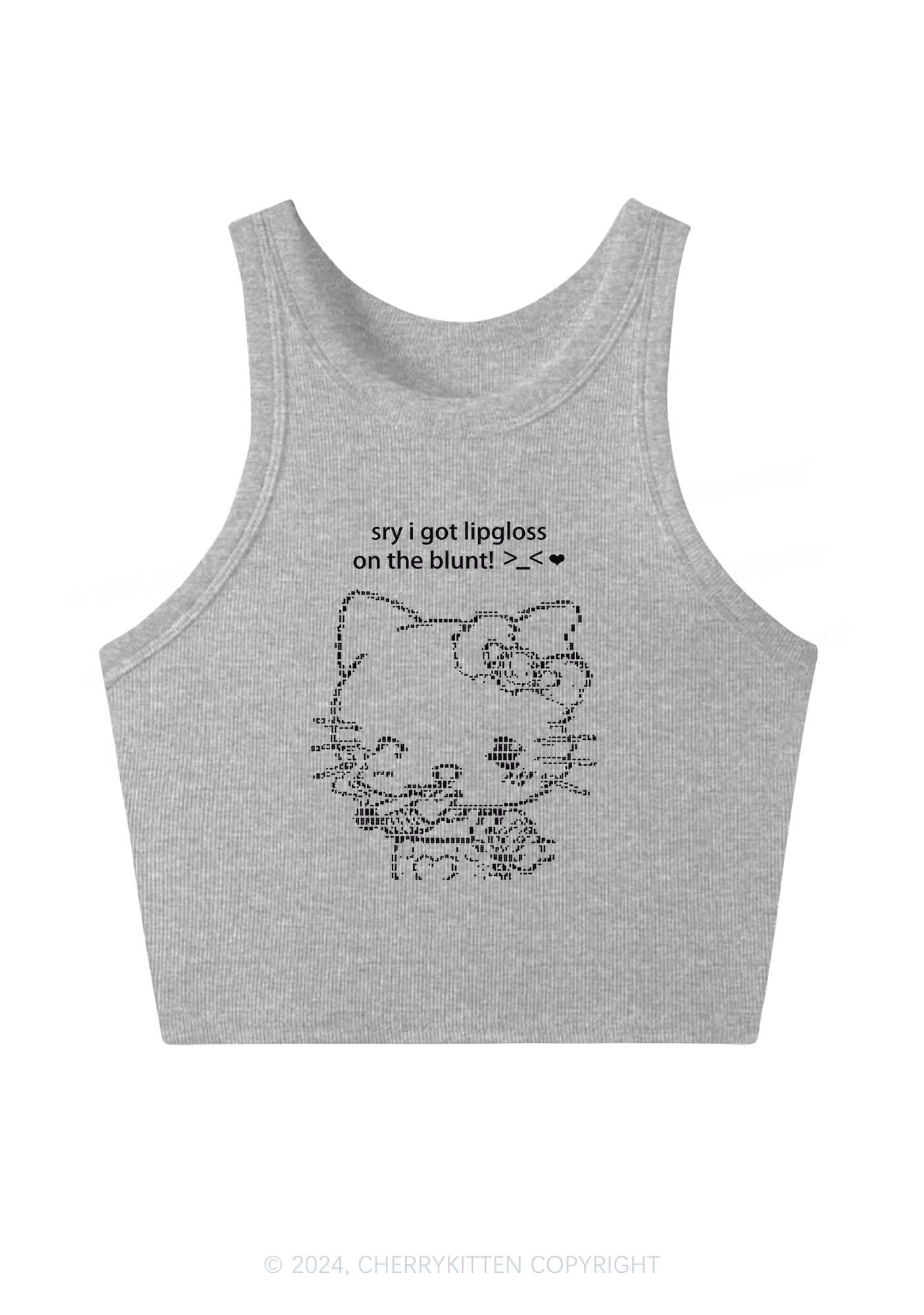 Sorry About Lipgloss Y2K Crop Tank Top Cherrykitten