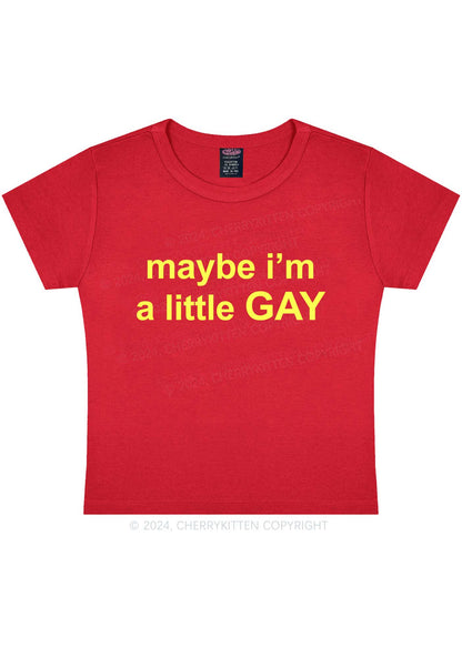 Maybe I'm A Gay Y2K Baby Tee Cherrykitten