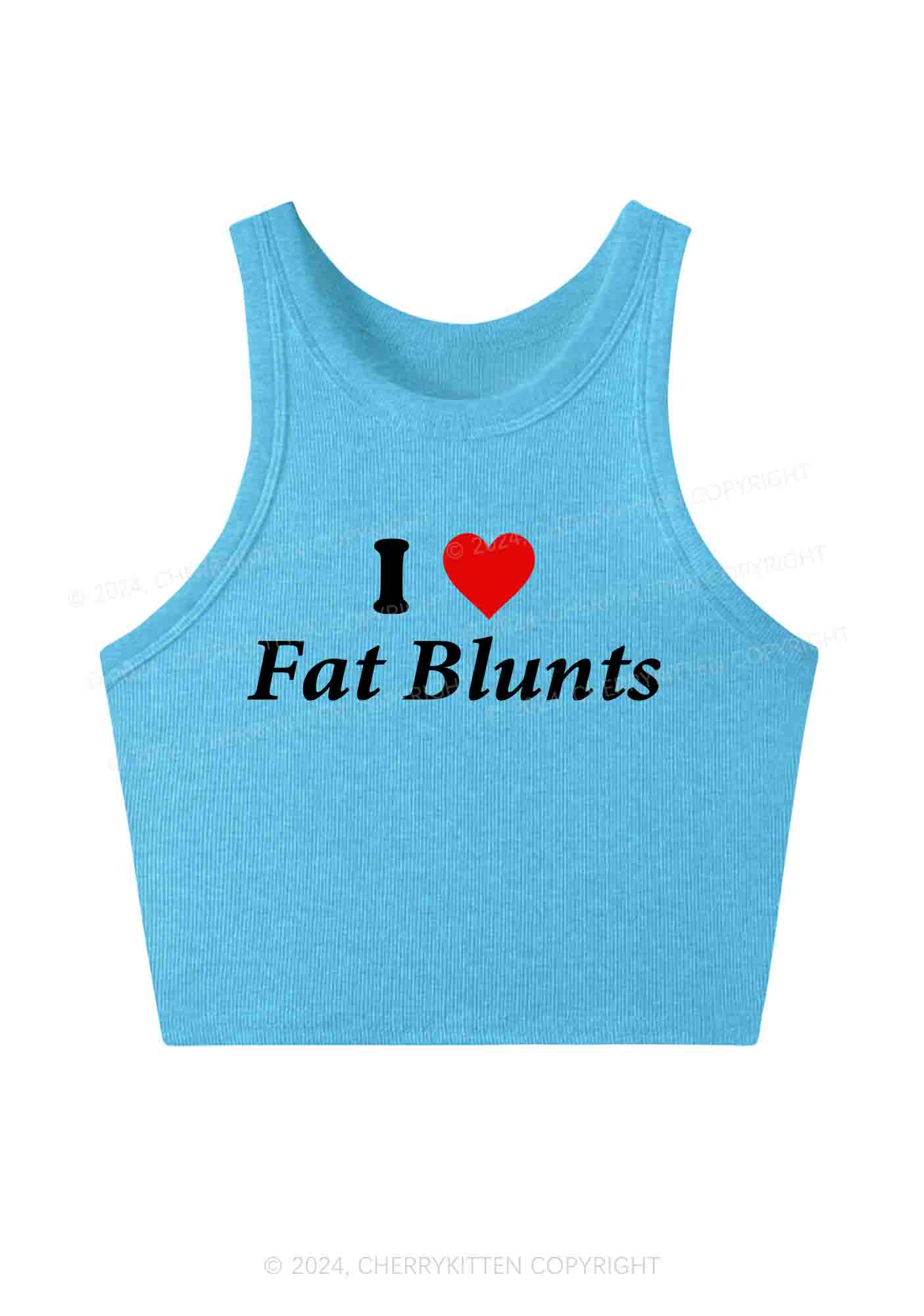 I Love Fat Blunts Y2K Crop Tank Top Cherrykitten