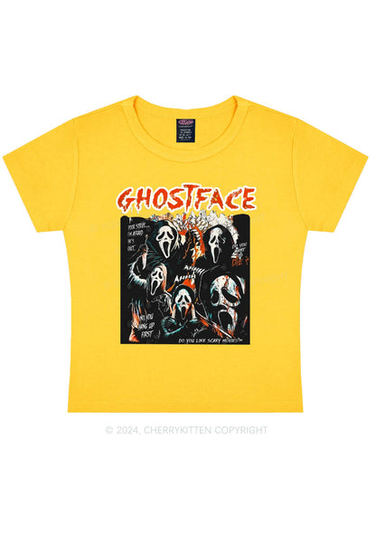 Halloween Scream Ghost Y2K Baby Tee Cherrykitten