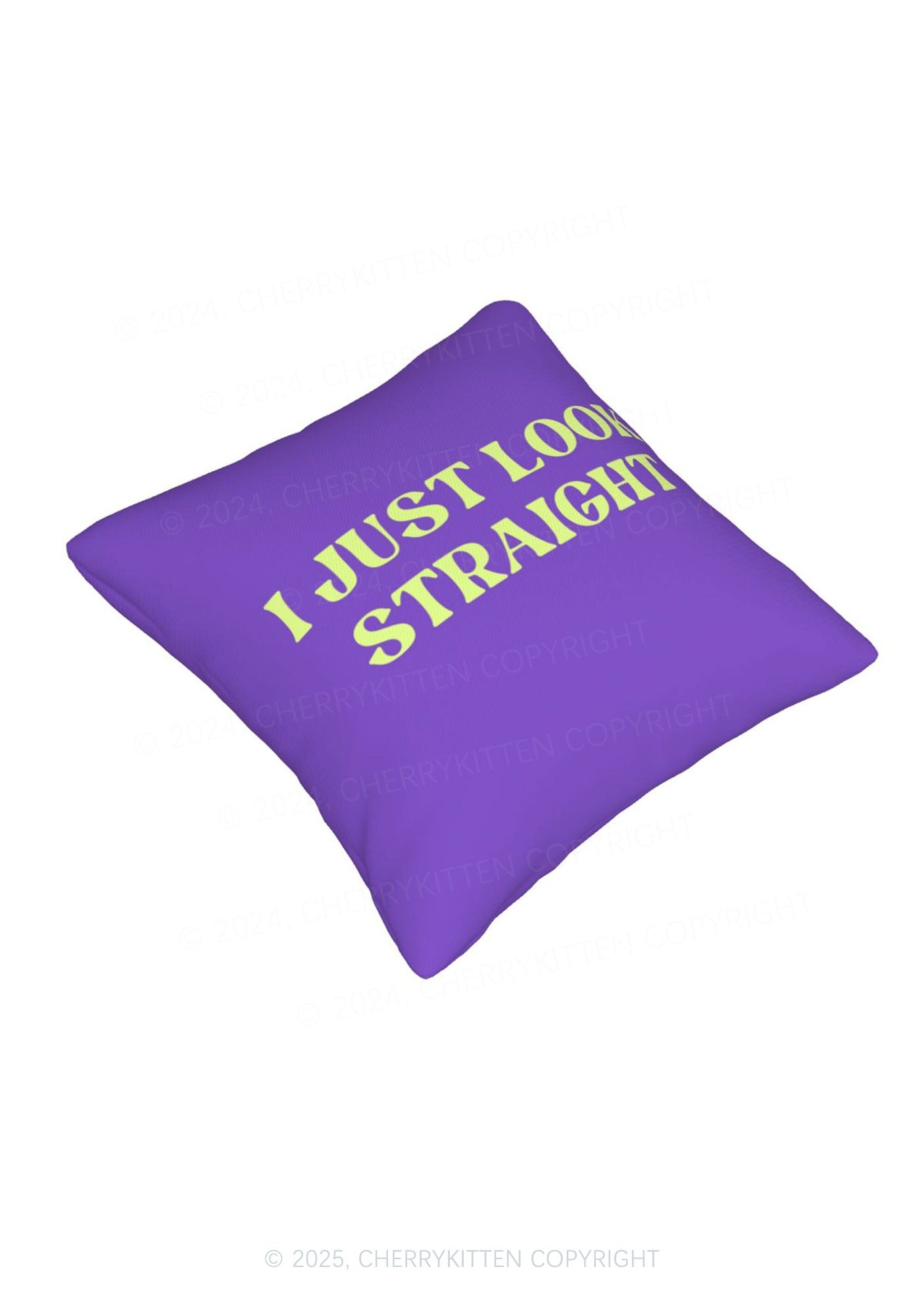 I Just Look Straight Y2K Throw Pillow Cover Cherrykitten