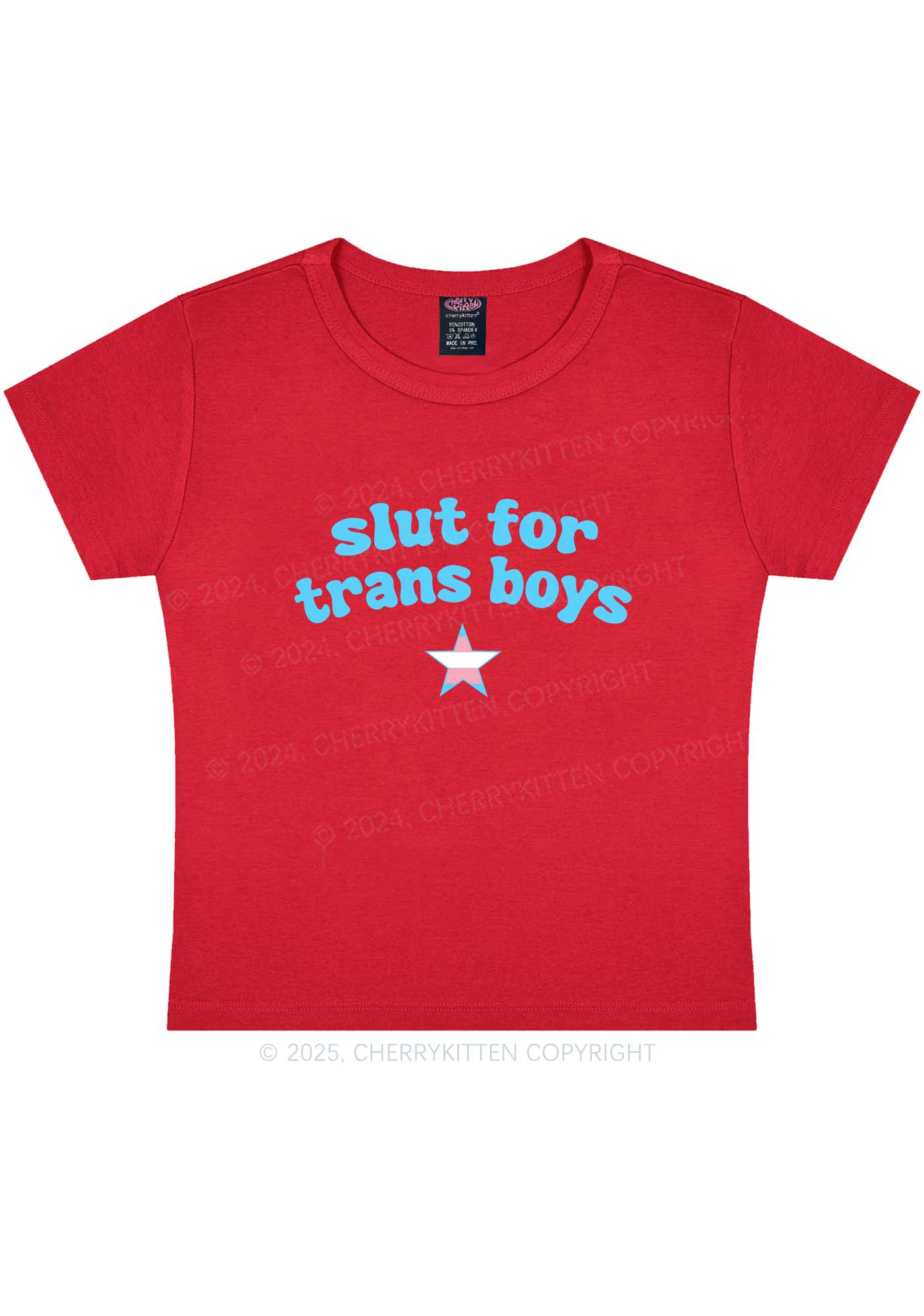 Slxt For Trans Boys Y2K Baby Tee Cherrykitten