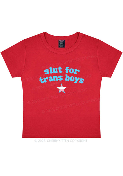 Slxt For Trans Boys Y2K Baby Tee Cherrykitten