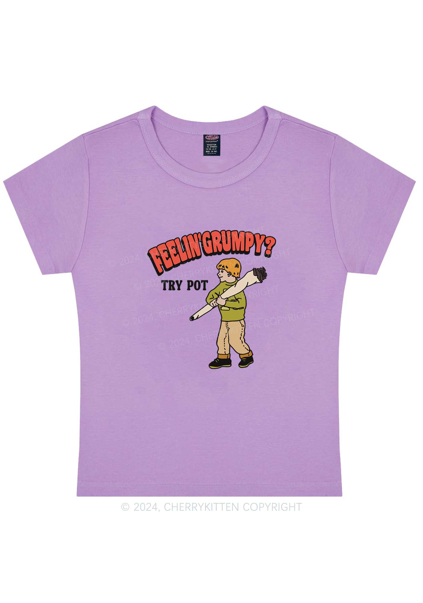 Curvy Feelin' Grumpy Y2K Baby Tee Cherrykitten