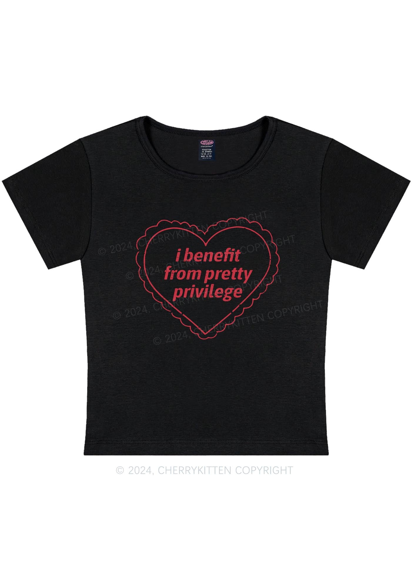 Pretty Privilege Y2K Baby Tee Cherrykitten