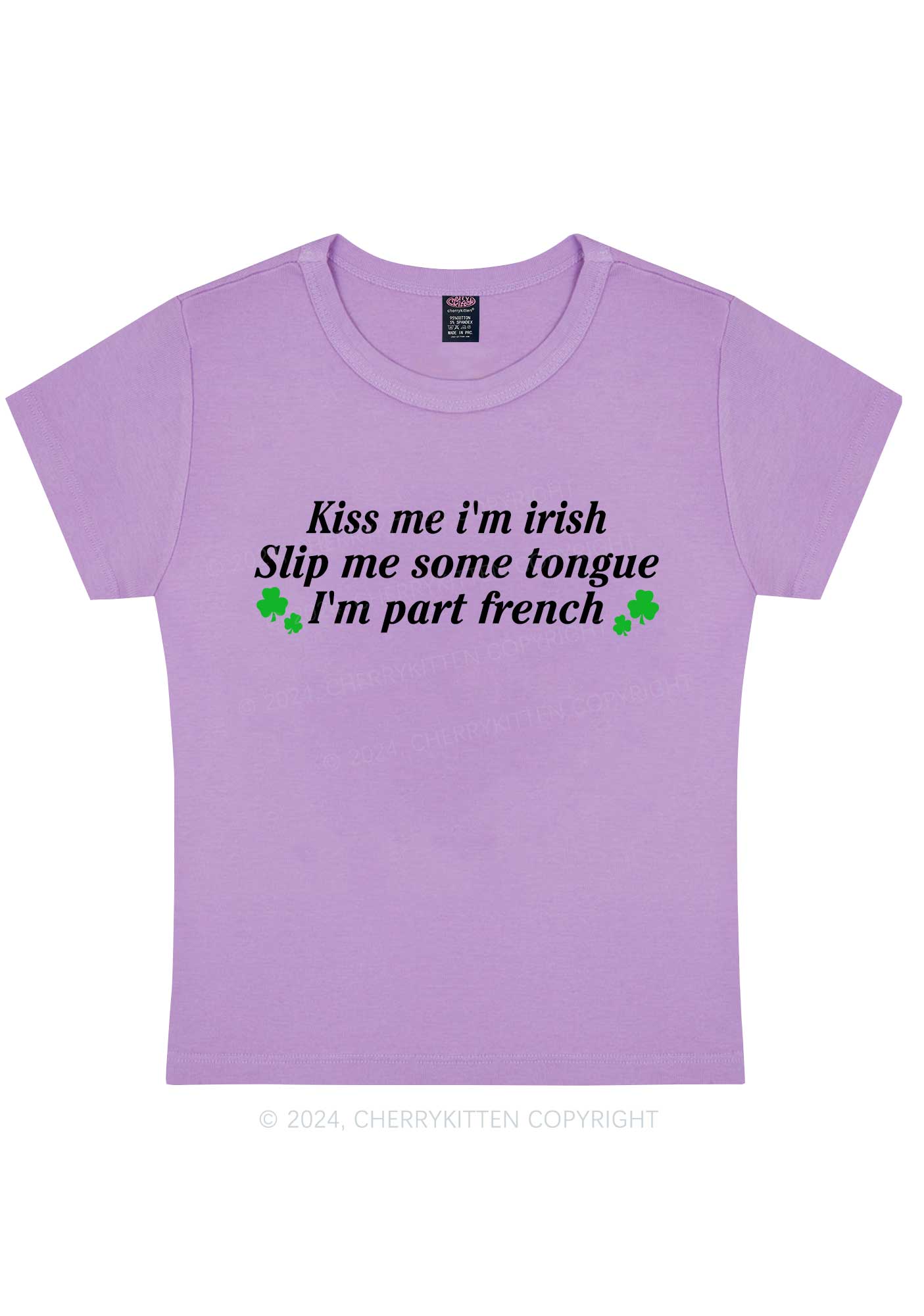 Im Part French St Patricks Y2K Baby Tee Cherrykitten