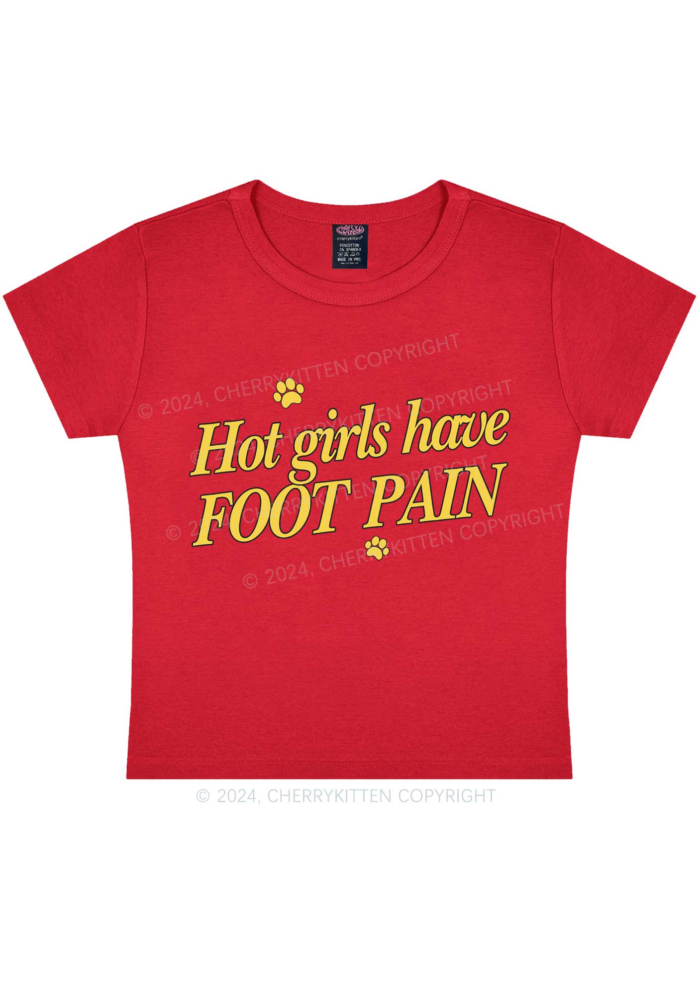 Hot Girls Have Foot Pain Y2K Baby Tee Cherrykitten