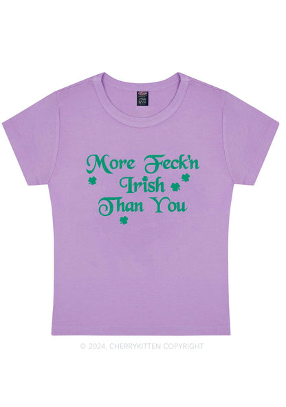 More Feckn Irish Than You St Patricks Y2K Baby Tee Cherrykitten