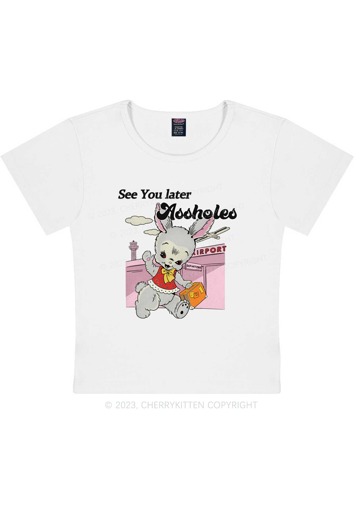 See You Bunny Y2K Baby Tee Cherrykitten