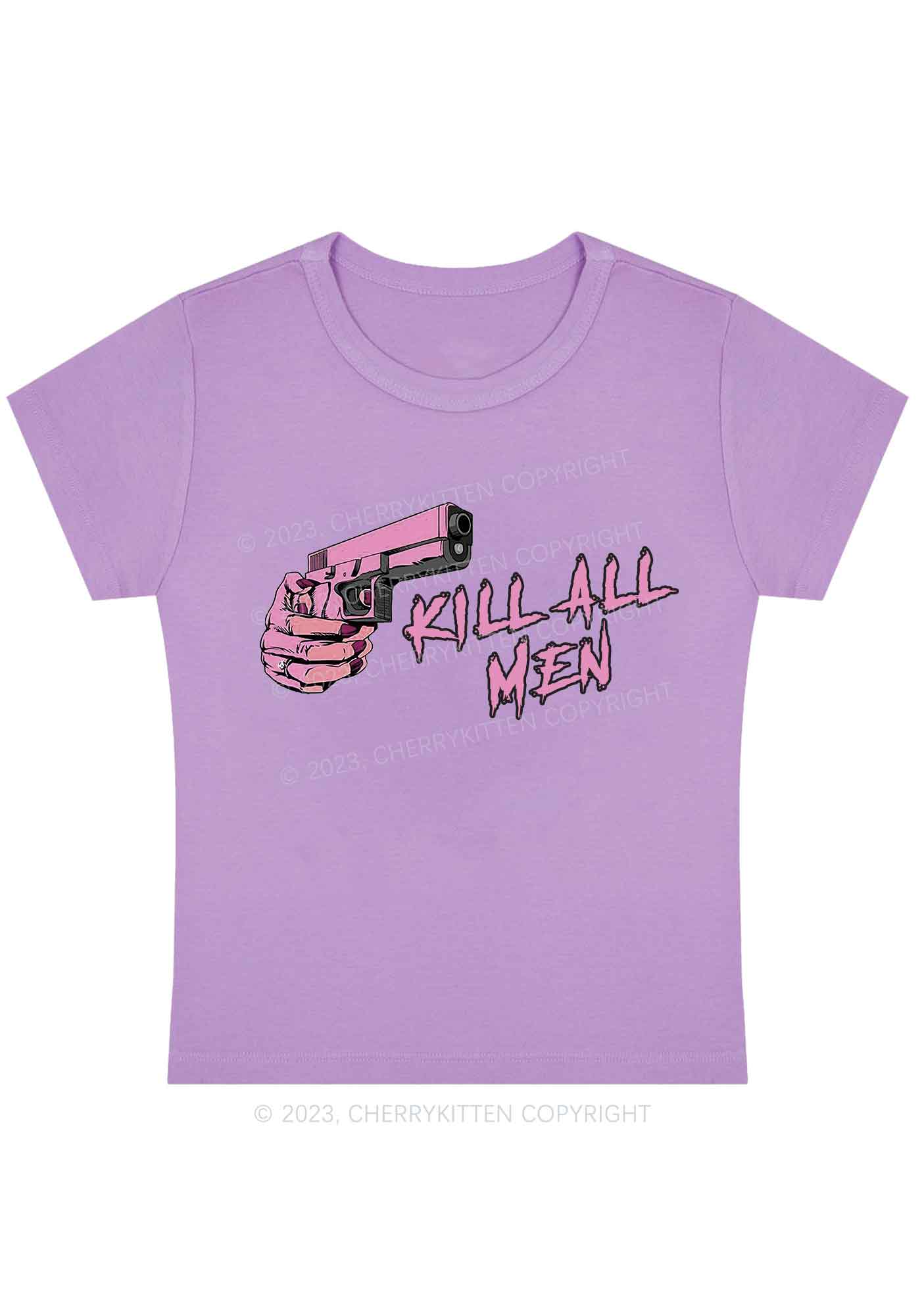 Curvy Kill All Men Y2K Baby Tee Cherrykitten